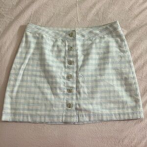 Aritzia Sunday Best Blue Gingham Button Front Mini Skirt Size 6
